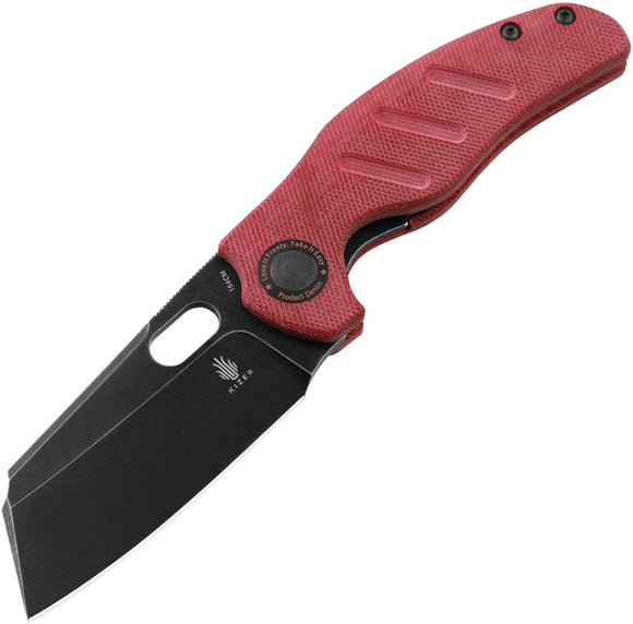 Kizer Cutlery C01C Sheepdog Linerlock Red Denim Micarta Folding 154CM Pocket Knife V4488C4