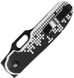 Kizer Cutlery Cormorant Button Lock Black & White G10 Folding Nitro-V Pocket Knife V4562A1