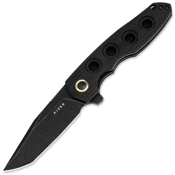 Kizer Cutlery Z-82 Linerlock Black G10 Folding Nitro-V Pocket Knife V4568A1