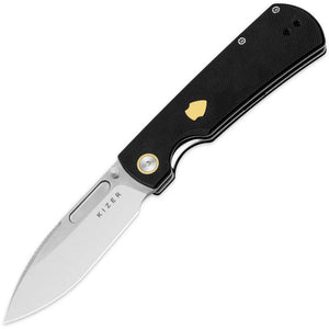 Kizer Cutlery Retro Linerlock Black G10 Folding Nitro-V Pocket Knife V4726A2
