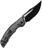 Kizer Cutlery Silver Wing-Lite Framelock Dark Gray Titanium & Black Carbon Fiber Folding S45VN Knife ZXFK09A1