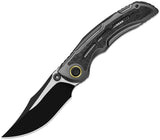 Kizer Cutlery Silver Wing-Lite Framelock Dark Gray Titanium & Black Carbon Fiber Folding S45VN Knife ZXFK09A1