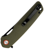 Klaken Knives Drift Linerlock Green G10 Folding Black D2 Steel Pocket Knife NJ145GNBK