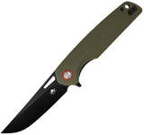 Klaken Knives Drift Linerlock Green G10 Folding Black D2 Steel Pocket Knife NJ145GNBK
