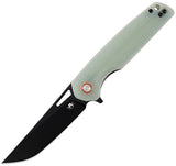 Klaken Knives Drift Linerlock Jade G10 Folding Black D2 Steel Pocket Knife NJ145JD2