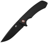 Klaken Knives Ridge Linerlock Black G10 Folding D2 Steel Pocket Knife NJ146BKB