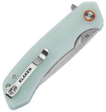 Klaken Knives Ridge Linerlock Jade G10 Folding D2 Steel Pocket Knife NJ146JD