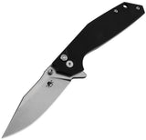 Klaken Knives Noir Button Lock Black G10 Folding D2 Steel Pocket Knife NJ284D2