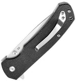 Klaken Knives StoneFang Button Lock Black Micarta Folding D2 Steel Pocket Knife NJ285BK