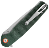 Klaken Knives Varek Linerlock OD Green Micarta Folding D2 Steel Pocket Knife NJ326GN