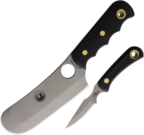 Knives Of Alaska Brown Bear & Cub Combo Black SureGrip D2 Steel Fixed Blade Knife 2pc Set 00003FG