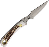 Knives Of Alaska Cub Bear Stag D2 Steel Clip Point Fixed Blade Knife w/ Belt Sheath 00007FG