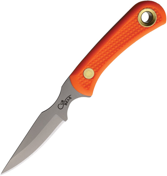 Knives Of Alaska Cub Bear Orange SureGrip D2 Steel Fixed Blade Knife w/ Sheath 00008FG