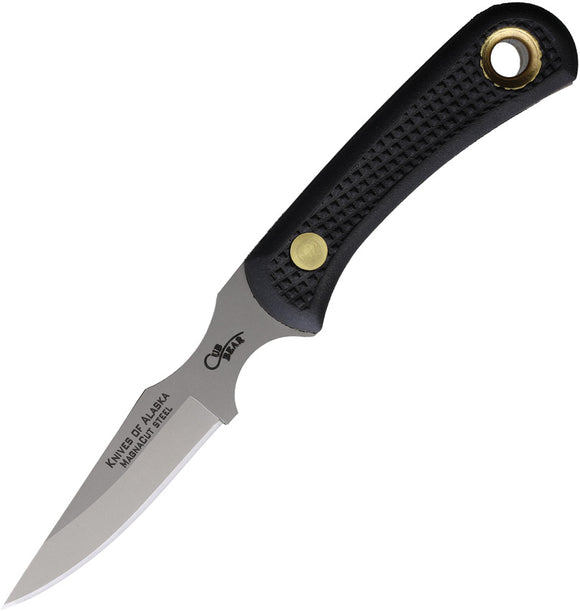 Knives Of Alaska Cub Bear Black SureGrip MagnaCut Fixed Blade Knife w/ Sheath 00023FG