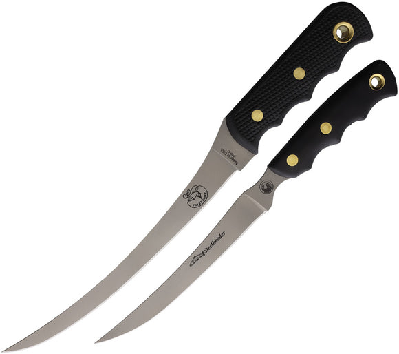 Knives Of Alaska Fisherman's Combo Black SureGrip 440C Stainless Fixed Blade Knife 2pc Set 00092FG