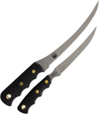 Knives Of Alaska Fisherman's Combo Black SureGrip 440C Stainless Fixed Blade Knife 2pc Set 00092FG