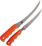 Knives Of Alaska Fisherman's Combo Orange SureGrip 440C Stainless Fixed Blade Knife 2pc Set 00093FG