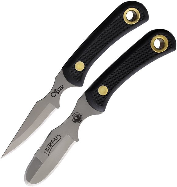 Knives Of Alaska Muskrat & Cub Combo Stag Bone D2 Steel Fixed Blade Knife 2pc Set 00095FG