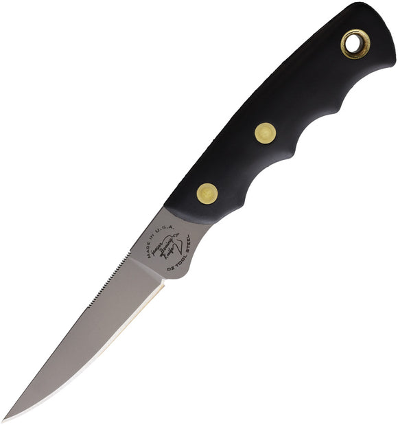 Knives Of Alaska Jaeger Black SureGrip D2 Steel Fixed Blade Knife w/ Belt Sheath 00113FG