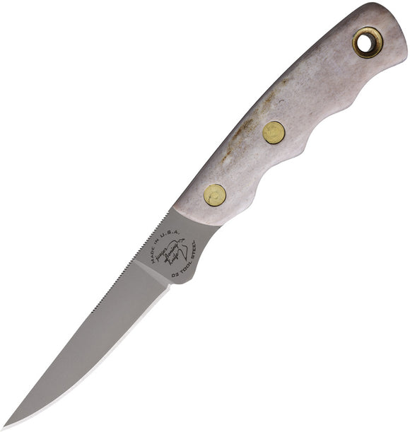 Knives Of Alaska Jaeger Stag D2 Steel Fixed Blade Knife w/ Belt Sheath 00115FG