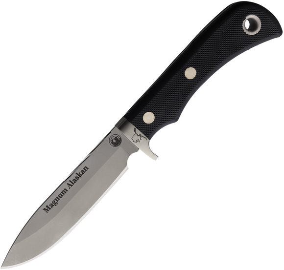 Knives Of Alaska Magnum Alaskan Black SureGrip D2 Fixed Blade Knife 00157FG