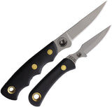 Knives Of Alaska Jaeger & Cub Combo Black SureGrip D2 Steel Fixed Blade Knife 2pc Set 00256FG