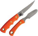 Knives Of Alaska Jaeger & Muskrat Combo Orange SureGrip D2 Steel Fixed Blade Knife 2pc Set 00258FG