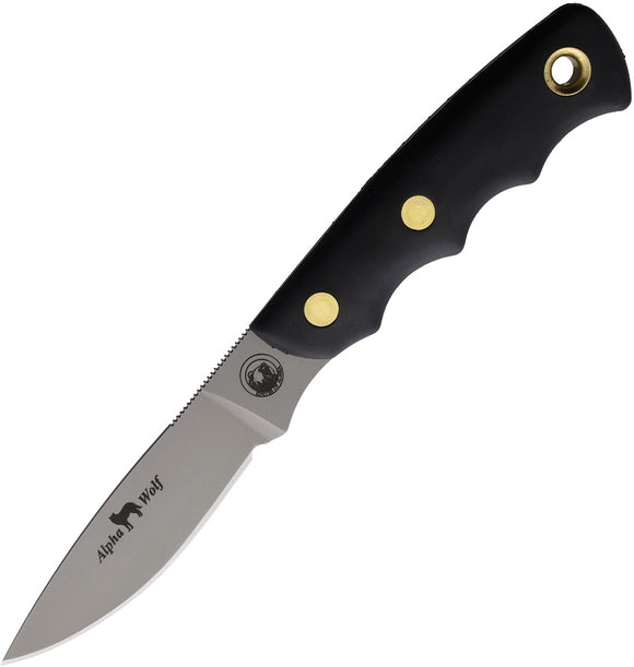 Knives Of Alaska Alpha Wolfe Black SureGrip S30V Steel Fixed Blade Knife w/ Sheath 00345FG