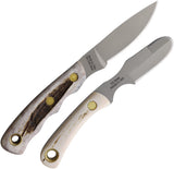 Knives Of Alaska Alpha Wolfe & Muskrat Stag D2 Steel Fixed Blade Knife 2pc Set 00363FG