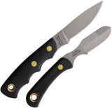 Knives Of Alaska Alpha Wolfe & Muskrat Combo Black SureGrip S30V Fixed Blade Knife 2pc Set 00370FG