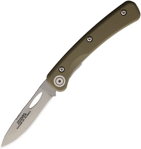 Knives Of Alaska Hunter Linerlock OD Green G10 Folding D2 Steel Pocket Knife w/ Pocket Clip 00452FG