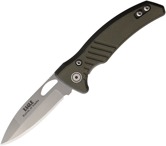 Knives Of Alaska Eagle Linerlock Black & OD Green G10 Folding S30V Pocket Knife 00791FG