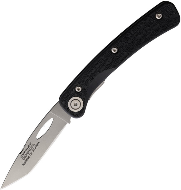 Knives Of Alaska Defender Linerlock Black SureGrip Folding D2 Steel Pocket Knife w/ Pocket Clip 00907FG