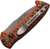 Knives Of Alaska Automatic Strike Force Knife Button Lock Orange & Black G10 D2 Steel Blade 00912FG