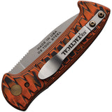 Knives Of Alaska Automatic Strike Force Knife Button Lock Black & Orange G10 D2 Blade 00917FG