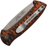 Knives Of Alaska Automatic Recon Patrol Knife Button Lock Black & Orange G10 D2 Blade 00932FG