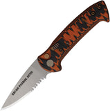 Knives Of Alaska Automatic Recon Patrol Knife Button Lock Black & Orange G10 D2 Blade 00932FG