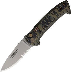 Knives Of Alaska Automatic Strike Force Knife OD Green & Black G10 MagnaCut Serrated Blade 00933FG
