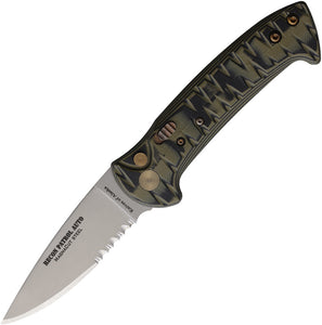 Knives Of Alaska Automatic Recon Patrol Knife OD Green & Black G10 MagnaCut Serrated Blade 00936FG