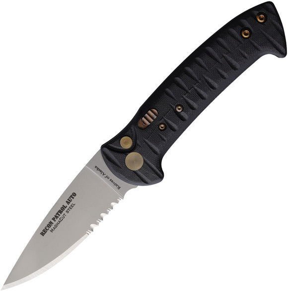 Knives Of Alaska Automatic Recon Patrol Knife Black G10 MagnaCut Serrated Blade 00937FG