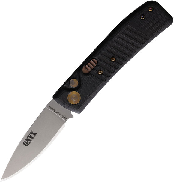 Knives Of Alaska Automatic Onyx Knife Button Lock Black G10 D2 Steel Blade 00946FG