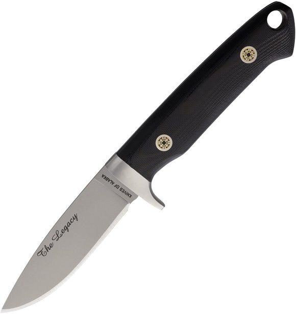 Knives Of Alaska Legacy Black G10 D2 Steel Fixed Blade Knife 00951FG