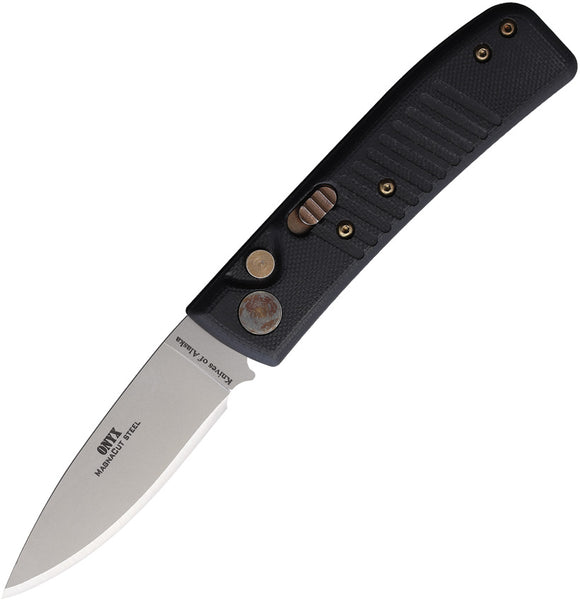 Knives Of Alaska Automatic Onyx Knife Button Lock Black G10 MagnaCut Blade 00954FG