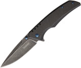 Kershaw Halogen Carbon Fiber Linerlock Black A/O Blade Folding Knife  1336BW