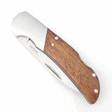 Kershaw Baseman Pocket Knife Lockback Brown Wood Folding Stainless Blade 1381