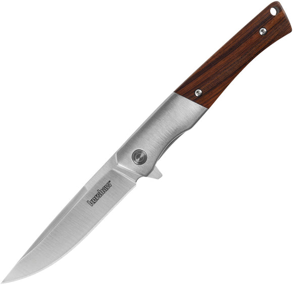 Kershaw Enhance Linerlock A/O Brown Wood Folding Stainless Pocket Knife 1419