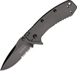 Kershaw Cryo Rick Hinderer Black Serrated Blade A/O Folding Knife EDC 1555BLKST