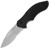Kershaw Clash Linerlock A/O Black GFN Folding 8Cr13MoV Serrated Pocket Knife 1605STX