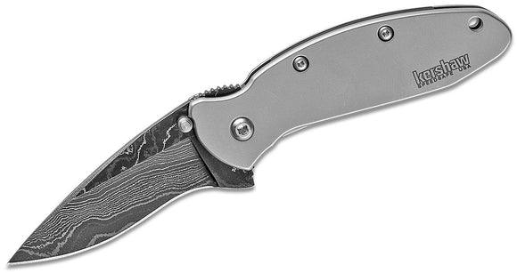 Kershaw Scallion Ken Onion Damascus Assisted Flipper Linerlock Folding Knife 1620DAM