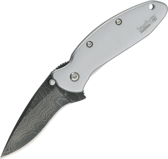 Kershaw Scallion Damascus Steel Framelock Blade Folding Knife EDC 1620DAM